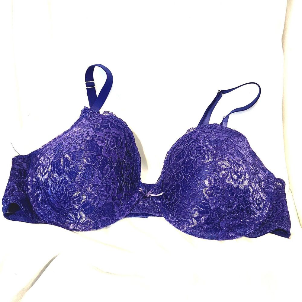 #8587 ISAAC MIZRAHI LACE PUSH UP PURPLE BRA 38D